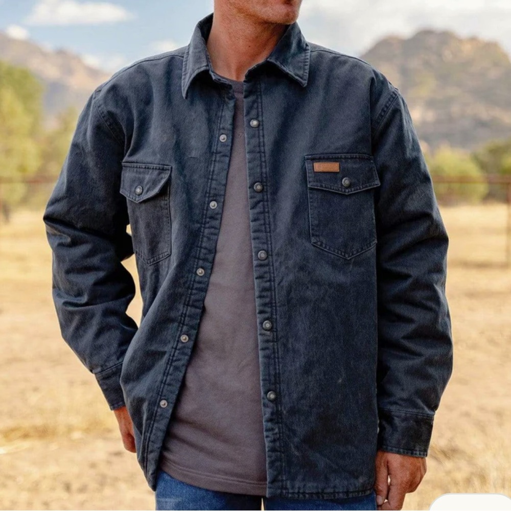 NWT Outback Trading Co Loxton Chore Jacket Blue Fleece Lined Water Resistant LG